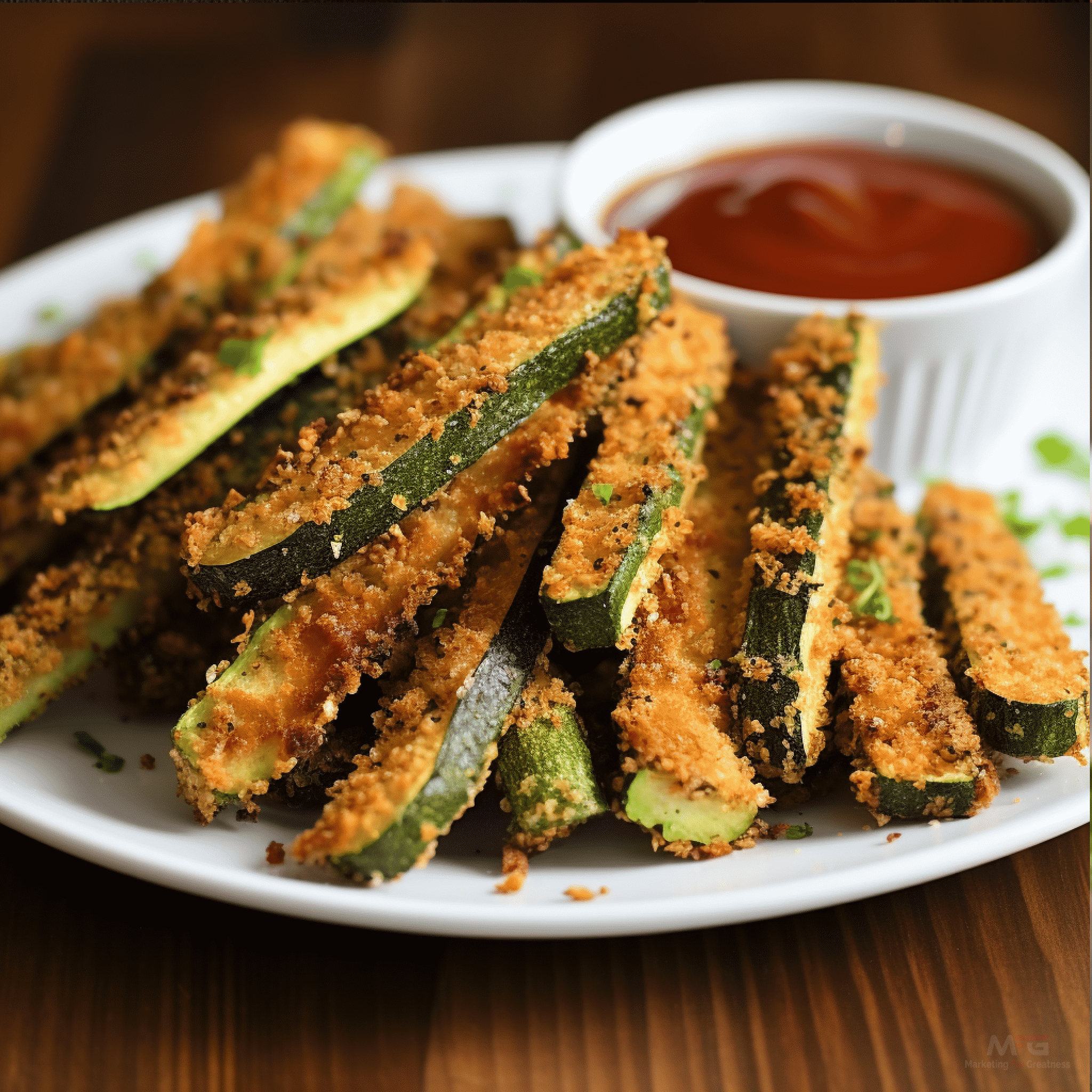 Zucchini fries: Coated in breadcrumbs and baked, zucchini fries provide a low-carb alternative packed with vitamins and minerals.
